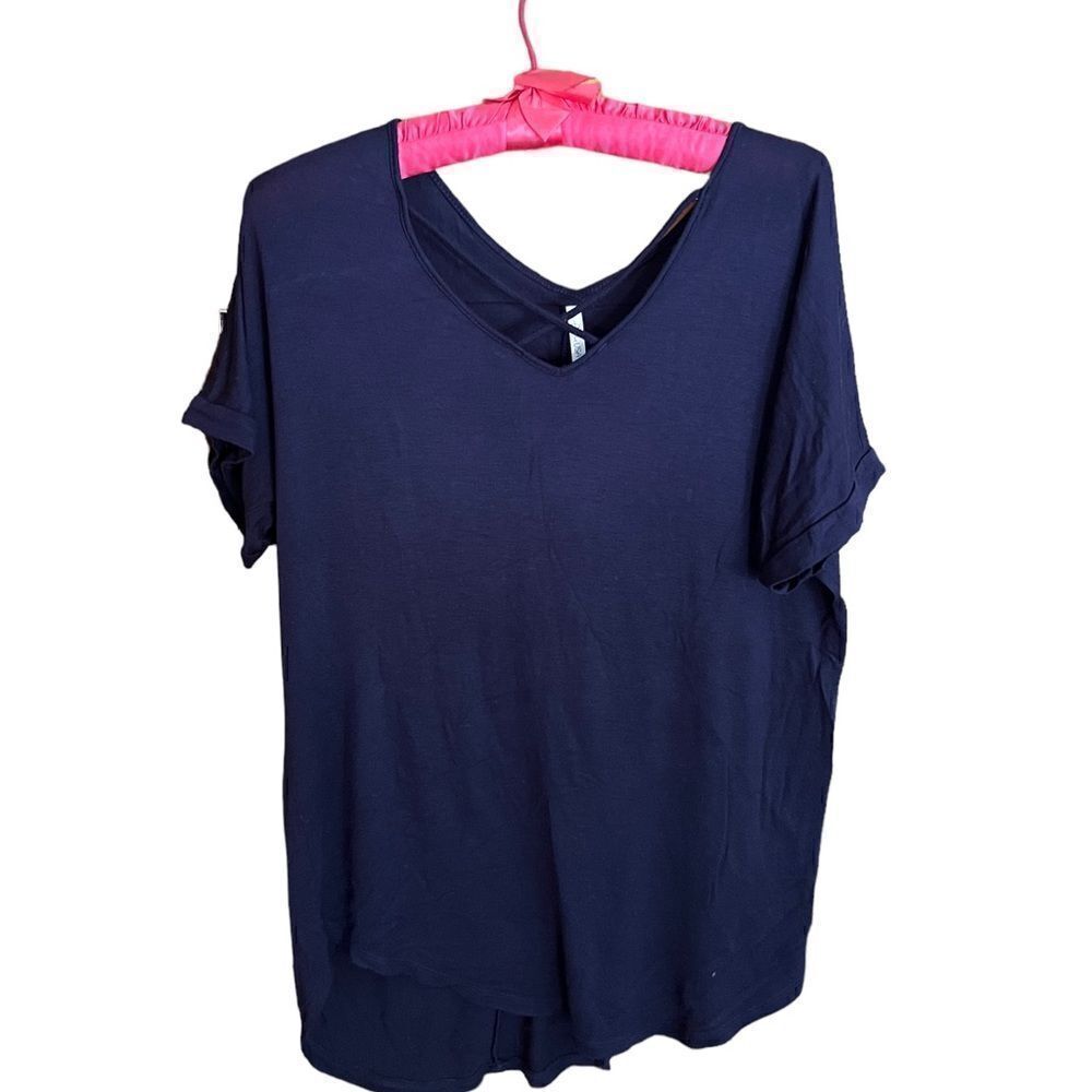 Active USA navy blue‎ short sleeved top women’s size large